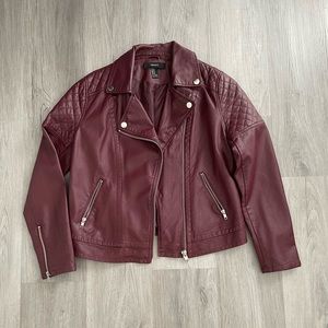 Forever 21 burgundy zippered jacket